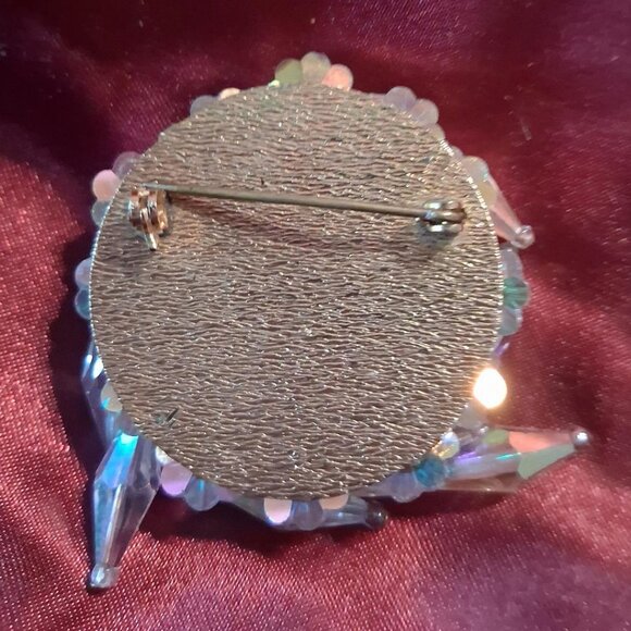 Vintage Crystal AB ChaCha Dangling Waterfall Brooch - Picture 3 of 4